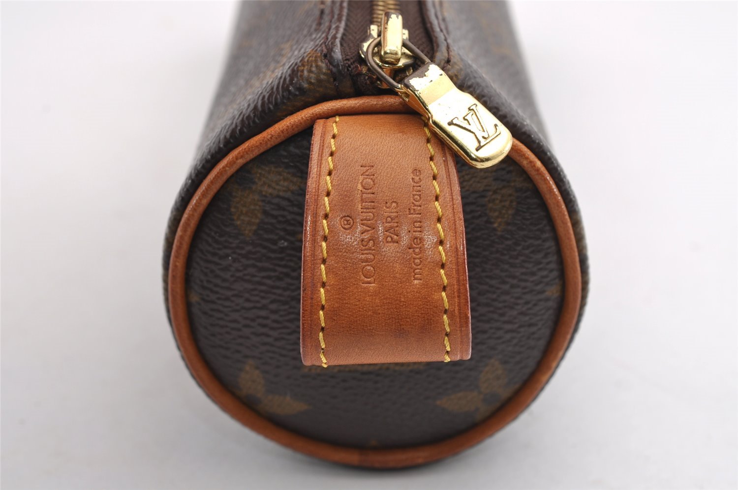 Authentic Louis Vuitton Monogram Trousse Ronde Pen Case Pouch M47630 Junk 0964I