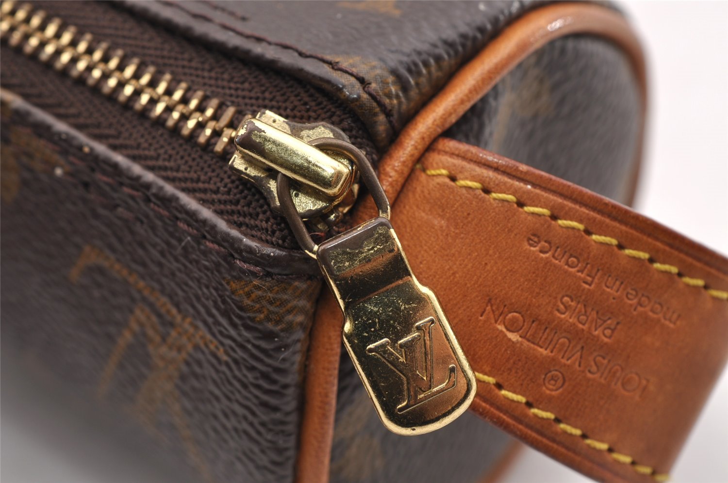 Authentic Louis Vuitton Monogram Trousse Ronde Pen Case Pouch M47630 Junk 0964I