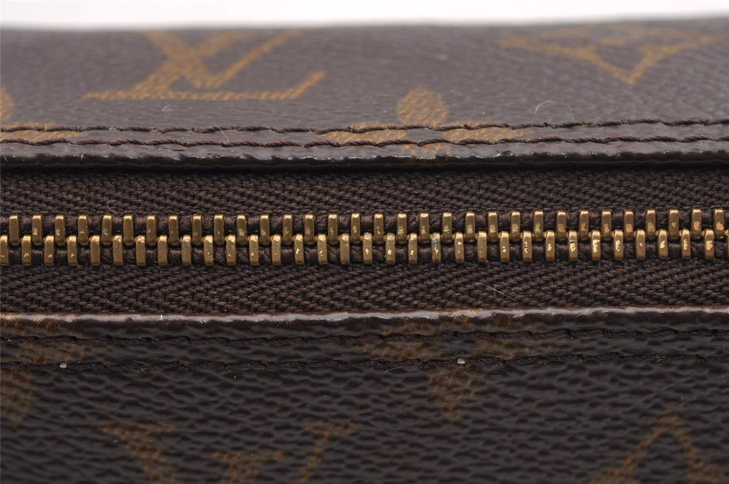 Authentic Louis Vuitton Monogram Trousse Ronde Pen Case Pouch M47630 Junk 0964I