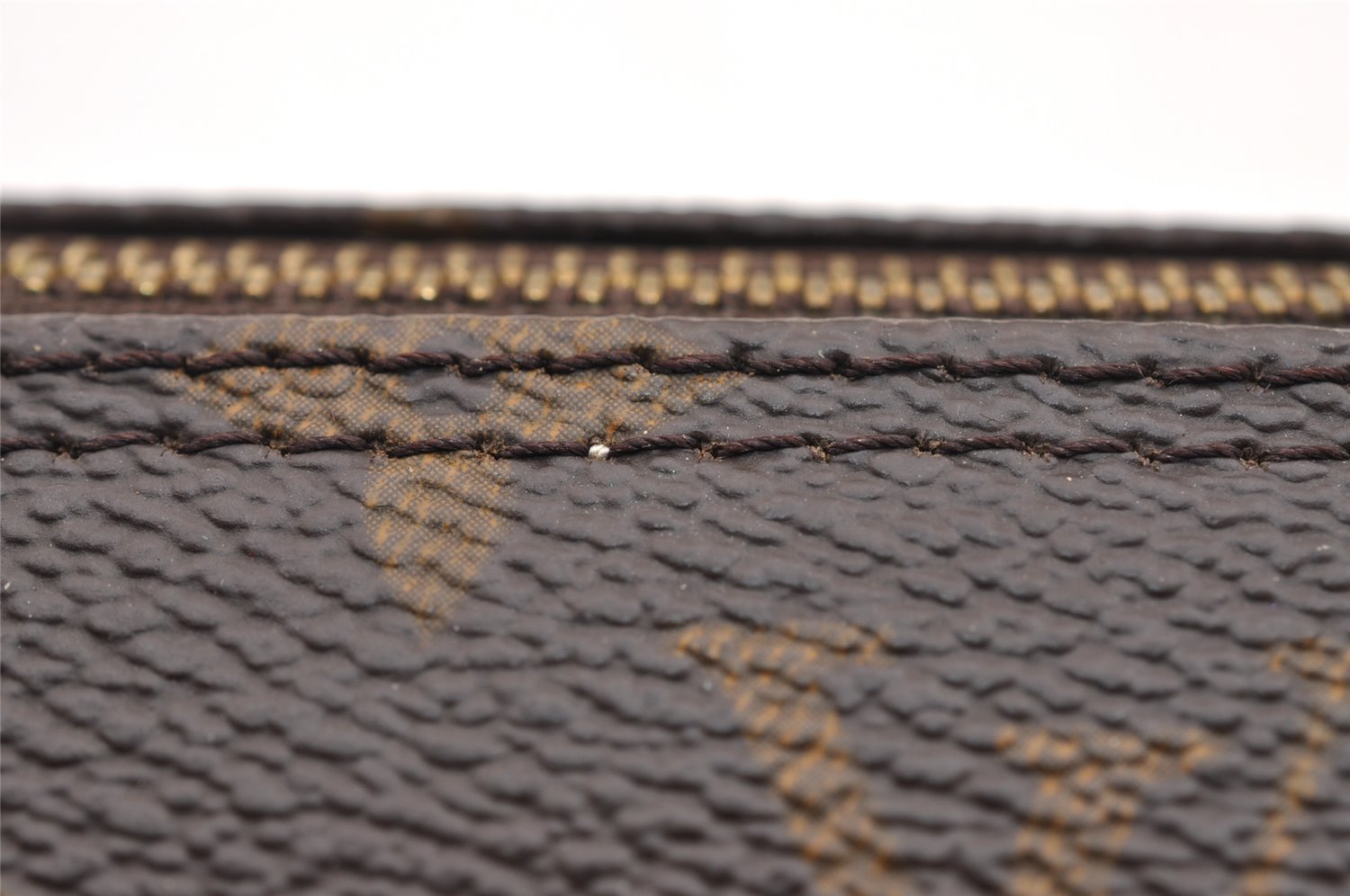 Authentic Louis Vuitton Monogram Trousse Ronde Pen Case Pouch M47630 Junk 0964I