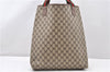 Authentic GUCCI Web Sherry Line Shoulder Tote Bag GG PVC Leather Brown 0965G