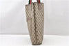 Authentic GUCCI Web Sherry Line Shoulder Tote Bag GG PVC Leather Brown 0965G