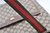 Authentic GUCCI Web Sherry Line Shoulder Tote Bag GG PVC Leather Brown 0965G