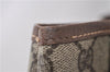 Authentic GUCCI Web Sherry Line Shoulder Tote Bag GG PVC Leather Brown 0965G