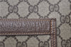 Authentic GUCCI Web Sherry Line Shoulder Tote Bag GG PVC Leather Brown 0965G