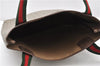 Authentic GUCCI Web Sherry Line Shoulder Tote Bag GG PVC Leather Brown 0965G