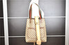 Authentic GUCCI Web Sherry Line Shoulder Tote Bag GG PVC Leather Brown 0965G