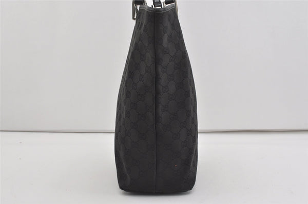 Authentic GUCCI Vintage Shoulder Tote Bag GG Canvas Leather 31243 Black 0965I
