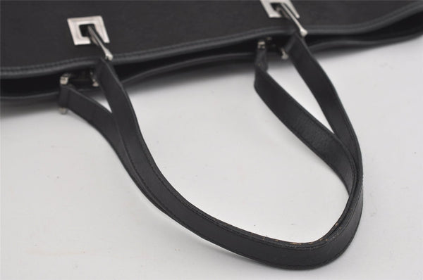 Authentic GUCCI Vintage Shoulder Tote Bag GG Canvas Leather 31243 Black 0965I