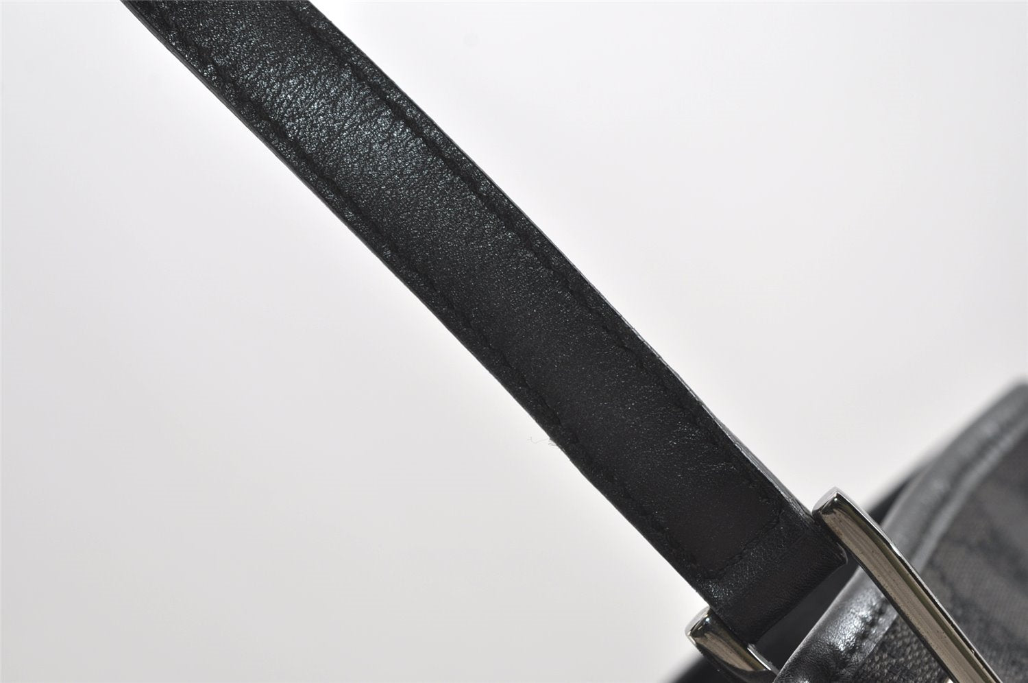 Authentic GUCCI Vintage Shoulder Tote Bag GG Canvas Leather 31243 Black 0965I