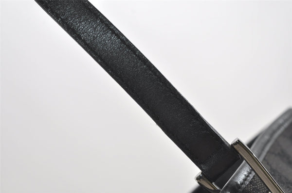 Authentic GUCCI Vintage Shoulder Tote Bag GG Canvas Leather 31243 Black 0965I