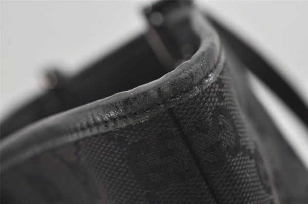 Authentic GUCCI Vintage Shoulder Tote Bag GG Canvas Leather 31243 Black 0965I