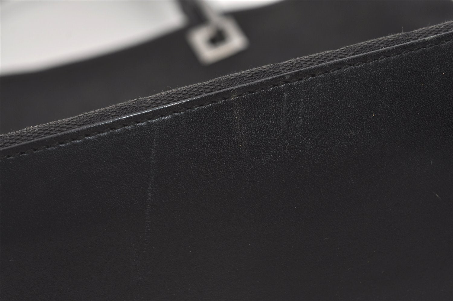 Authentic GUCCI Vintage Shoulder Tote Bag GG Canvas Leather 31243 Black 0965I