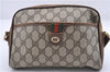 Auth GUCCI Web Sherry Line Shoulder Cross Body Bag GG PVC Leather Brown 0966D