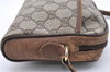 Auth GUCCI Web Sherry Line Shoulder Cross Body Bag GG PVC Leather Brown 0966D