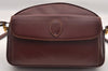 Authentic Cartier Must de Cartier Leather Shoulder Cross Bag Bordeaux Red 0966I