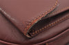 Authentic Cartier Must de Cartier Leather Shoulder Cross Bag Bordeaux Red 0966I