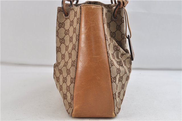 Authentic GUCCI Shoulder Hand Bag GG Canvas Leather 101919 Brown 0967D