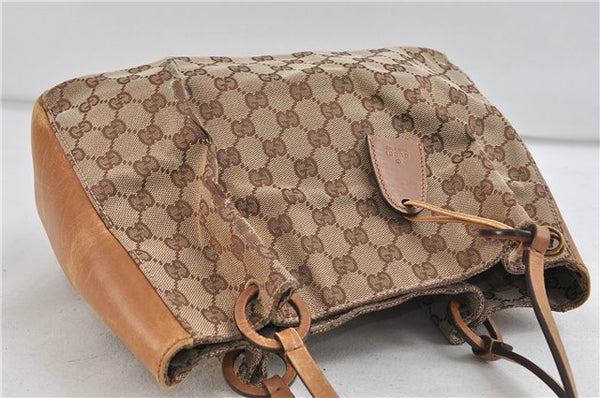 Authentic GUCCI Shoulder Hand Bag GG Canvas Leather 101919 Brown 0967D