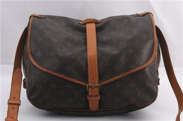 Authentic Louis Vuitton Monogram Saumur 35 Shoulder Cross Bag M42254 LV 0968F
