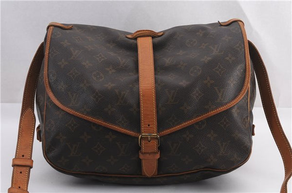 Authentic Louis Vuitton Monogram Saumur 35 Shoulder Cross Bag M42254 LV 0968F