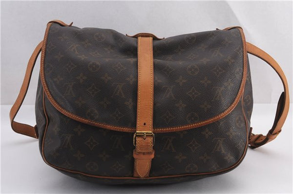 Authentic Louis Vuitton Monogram Saumur 35 Shoulder Cross Bag M42254 LV 0968F