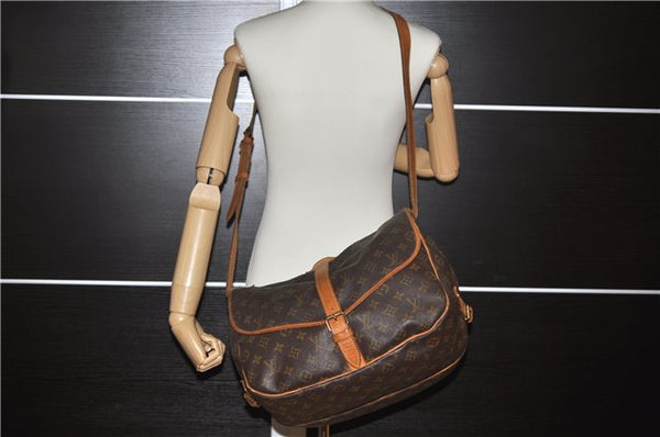 Authentic Louis Vuitton Monogram Saumur 35 Shoulder Cross Bag M42254 LV 0968F