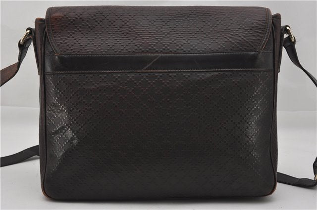 Authentic GUCCI Diamante Shoulder Cross Body Bag PVC Leather 223665 Brown 0968G
