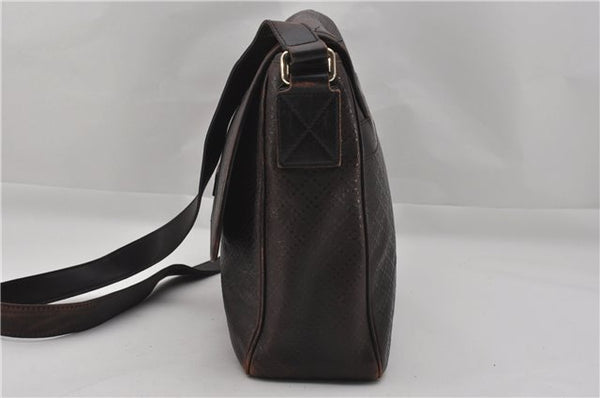 Authentic GUCCI Diamante Shoulder Cross Body Bag PVC Leather 223665 Brown 0968G