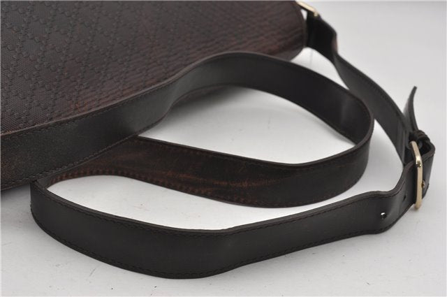 Authentic GUCCI Diamante Shoulder Cross Body Bag PVC Leather 223665 Brown 0968G