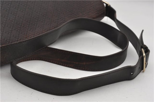 Authentic GUCCI Diamante Shoulder Cross Body Bag PVC Leather 223665 Brown 0968G