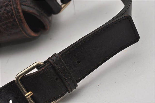 Authentic GUCCI Diamante Shoulder Cross Body Bag PVC Leather 223665 Brown 0968G