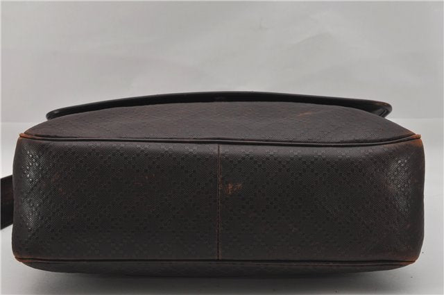 Authentic GUCCI Diamante Shoulder Cross Body Bag PVC Leather 223665 Brown 0968G