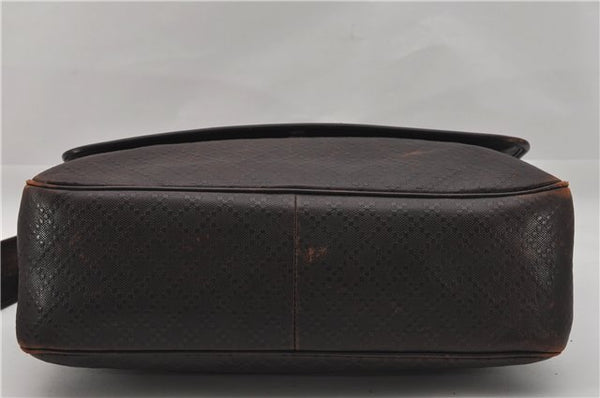 Authentic GUCCI Diamante Shoulder Cross Body Bag PVC Leather 223665 Brown 0968G
