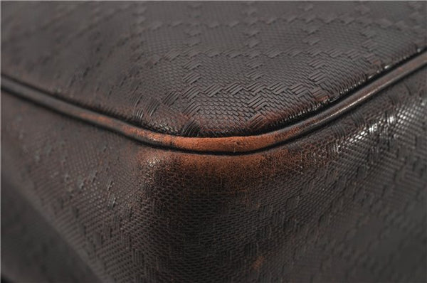 Authentic GUCCI Diamante Shoulder Cross Body Bag PVC Leather 223665 Brown 0968G