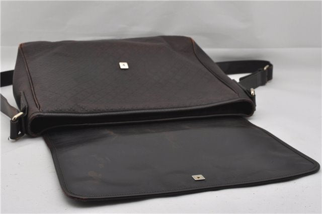 Authentic GUCCI Diamante Shoulder Cross Body Bag PVC Leather 223665 Brown 0968G