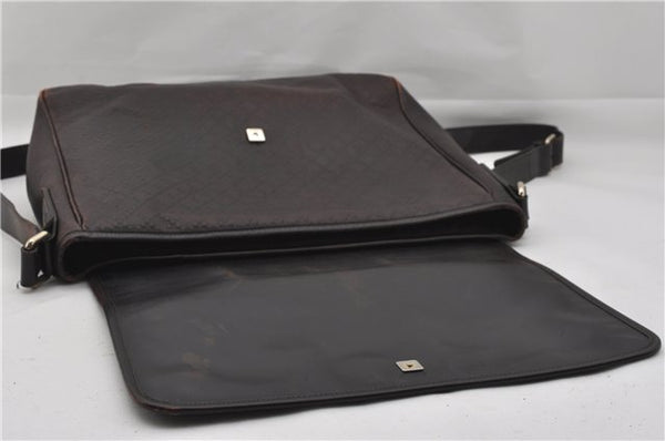 Authentic GUCCI Diamante Shoulder Cross Body Bag PVC Leather 223665 Brown 0968G