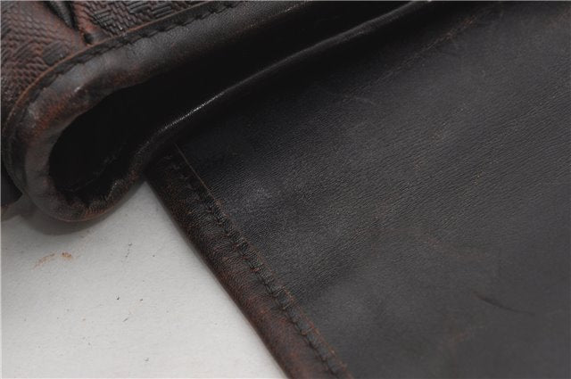 Authentic GUCCI Diamante Shoulder Cross Body Bag PVC Leather 223665 Brown 0968G