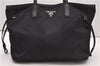 Authentic PRADA TESSUTO SAFFIANO Nylon Leather Tote Bag BR3924 Black 0970G