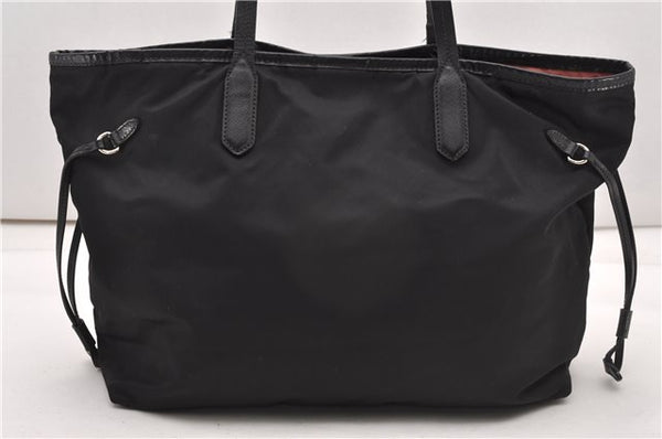Authentic PRADA TESSUTO SAFFIANO Nylon Leather Tote Bag BR3924 Black 0970G