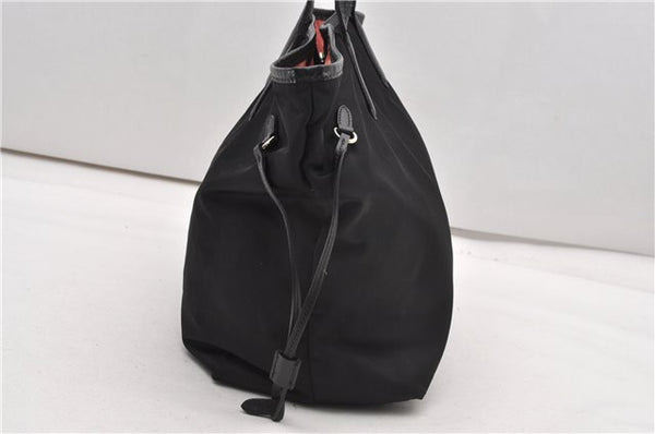 Authentic PRADA TESSUTO SAFFIANO Nylon Leather Tote Bag BR3924 Black 0970G