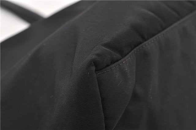 Authentic PRADA TESSUTO SAFFIANO Nylon Leather Tote Bag BR3924 Black 0970G