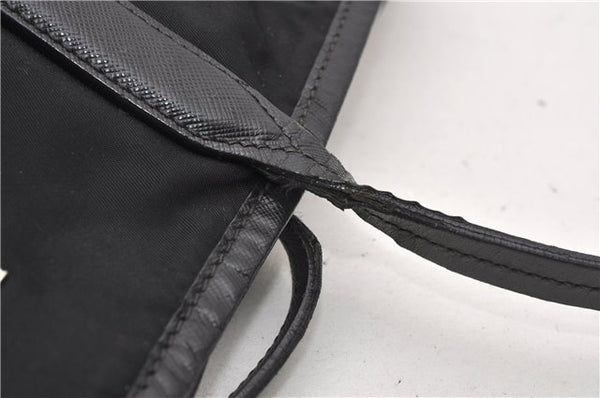 Authentic PRADA TESSUTO SAFFIANO Nylon Leather Tote Bag BR3924 Black 0970G