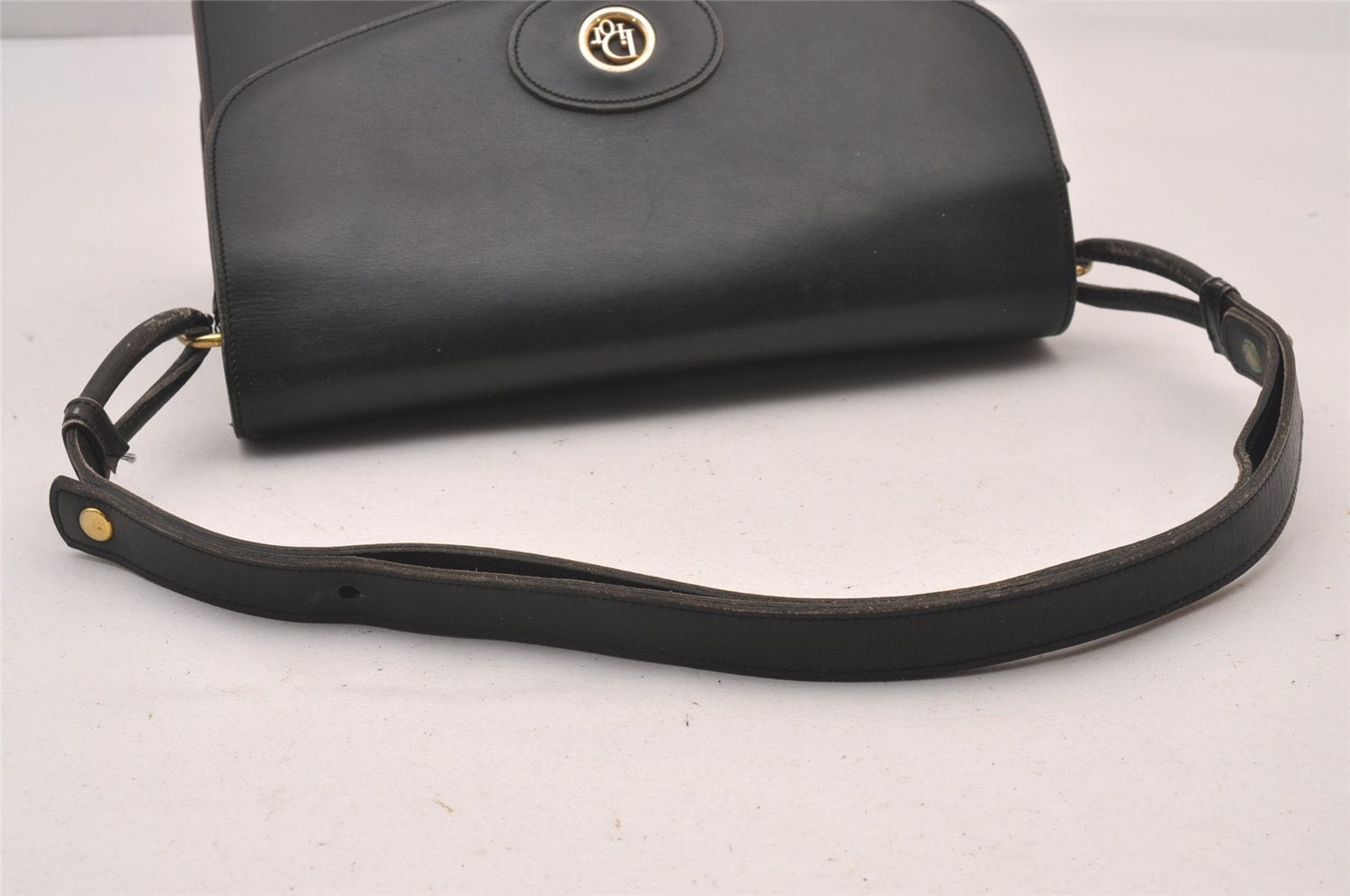 Authentic Christian Dior Shoulder Cross Body Bag Purse Leather Black CD 0970I