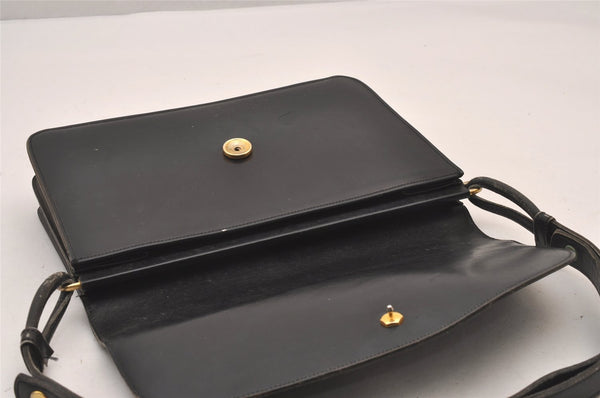 Authentic Christian Dior Shoulder Cross Body Bag Purse Leather Black CD 0970I