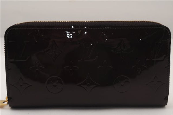 Authentic Louis Vuitton Vernis Zippy Wallet Purse Wine Red M93522 LV Box 0972F