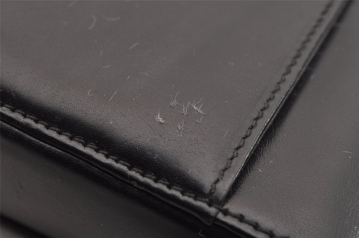 Authentic GUCCI Vintage Shoulder Bag Purse Leather Black Junk 0972I