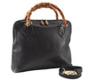 Authentic GUCCI Bamboo 2way Shoulder Hand Bag Leather 0000289 Black Junk 0973G