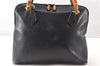 Authentic GUCCI Bamboo 2way Shoulder Hand Bag Leather 0000289 Black Junk 0973G