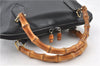 Authentic GUCCI Bamboo 2way Shoulder Hand Bag Leather 0000289 Black Junk 0973G